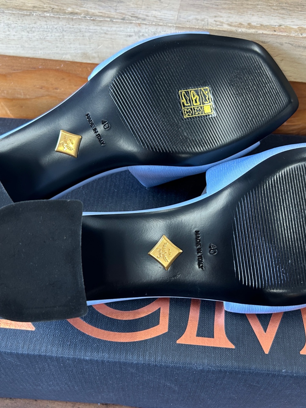 MCM Chambray blue slide heels size 40 - Picture 3 of 5